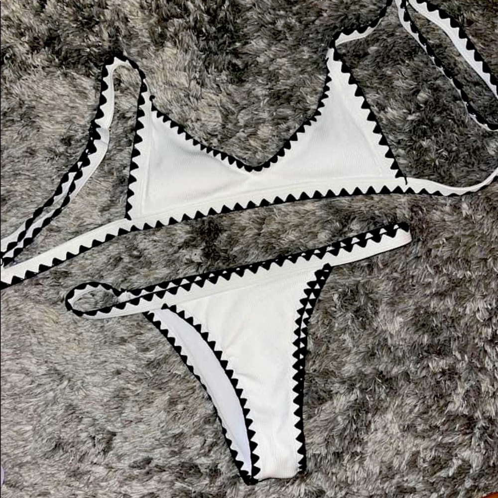 Black and white bikini